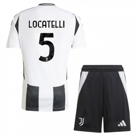 Jalkapallo Peliasut Juventus Locatelli 5 Lasten Koti Pelipaita 2024-25 Lyhythihainen Jalkapallo Peliasut Juventus Locatelli 5 Lasten Koti Pelipaita 2024-25 Lyhythihainen